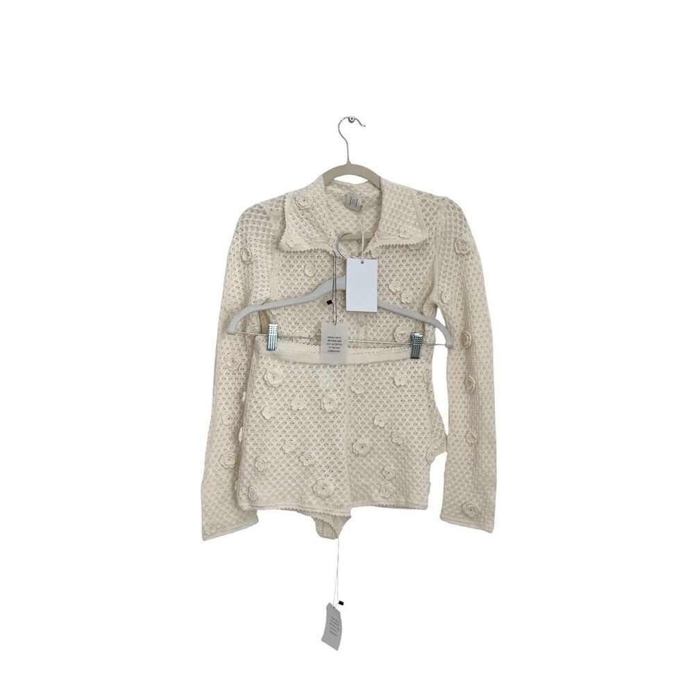 NWT HELSA Rieley Cardigan + Shorts set in cream knit - Picture 13 of 13